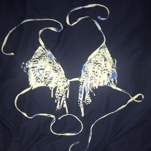 Xhilaration Triangle Fringe Bathing Suit Top